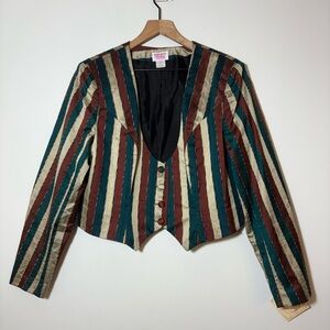 Hobby Horse Womens Equestrian Button Vest Vintage Sz Plus USA Green Gold